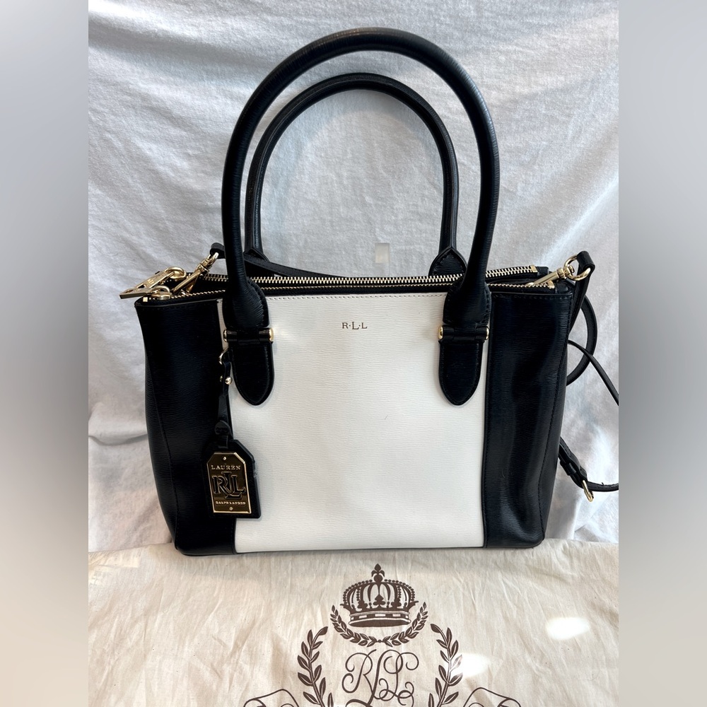 Ralph Lauren Newbury Black/White Shoulder Bag